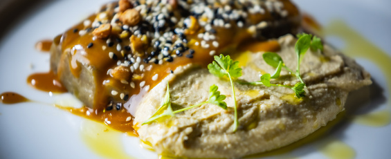 Glazed pressed aubergine  (Vegan, GF, LF)   4.690
